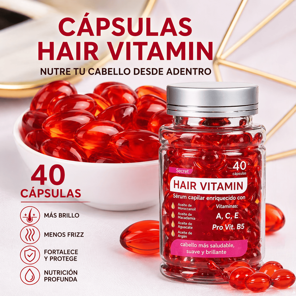 Hair Vitamin - Sérum Reparador para el Cabello 40 caps