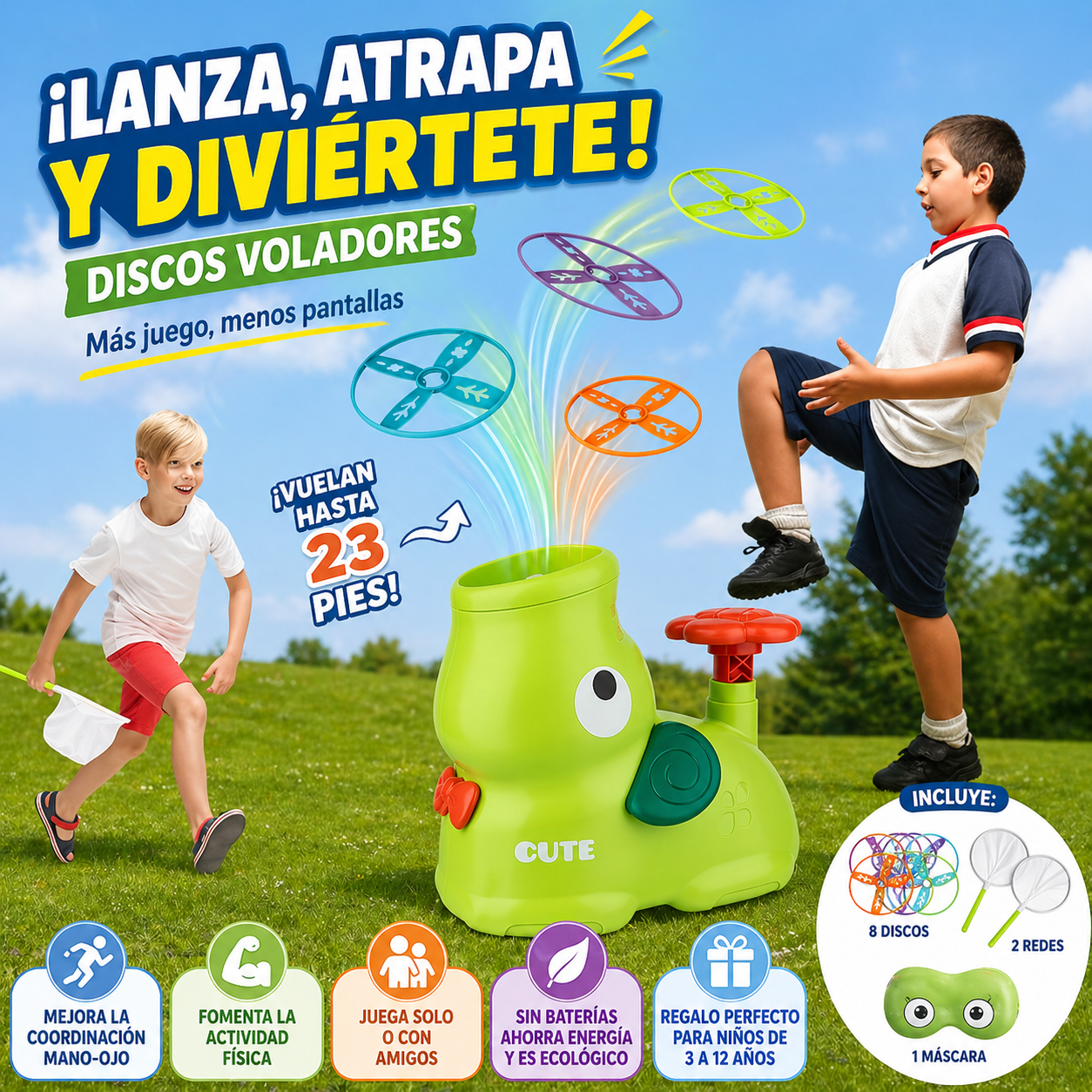 Juguete Lanzador de Discos Voladores
