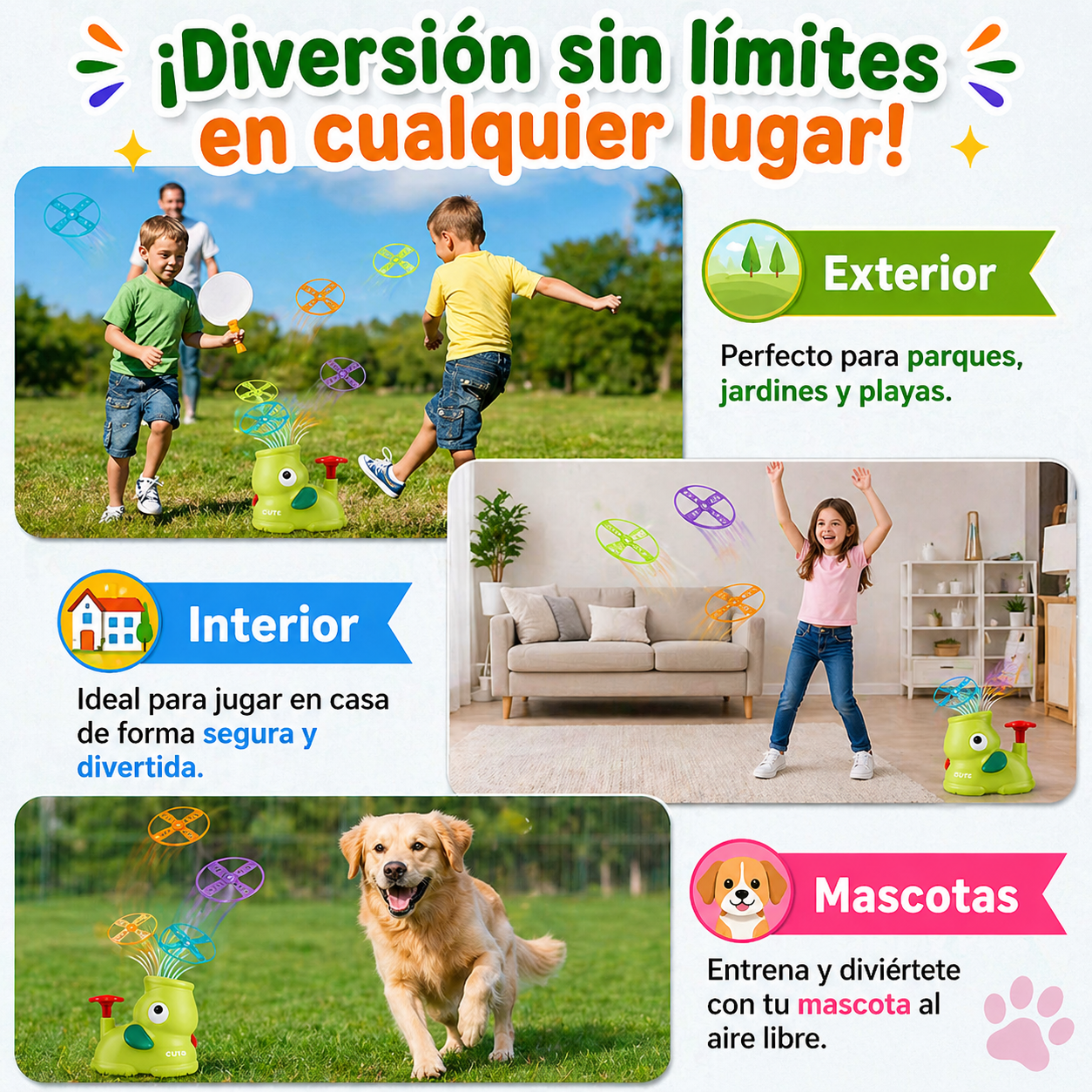 Juguete Lanzador de Discos Voladores