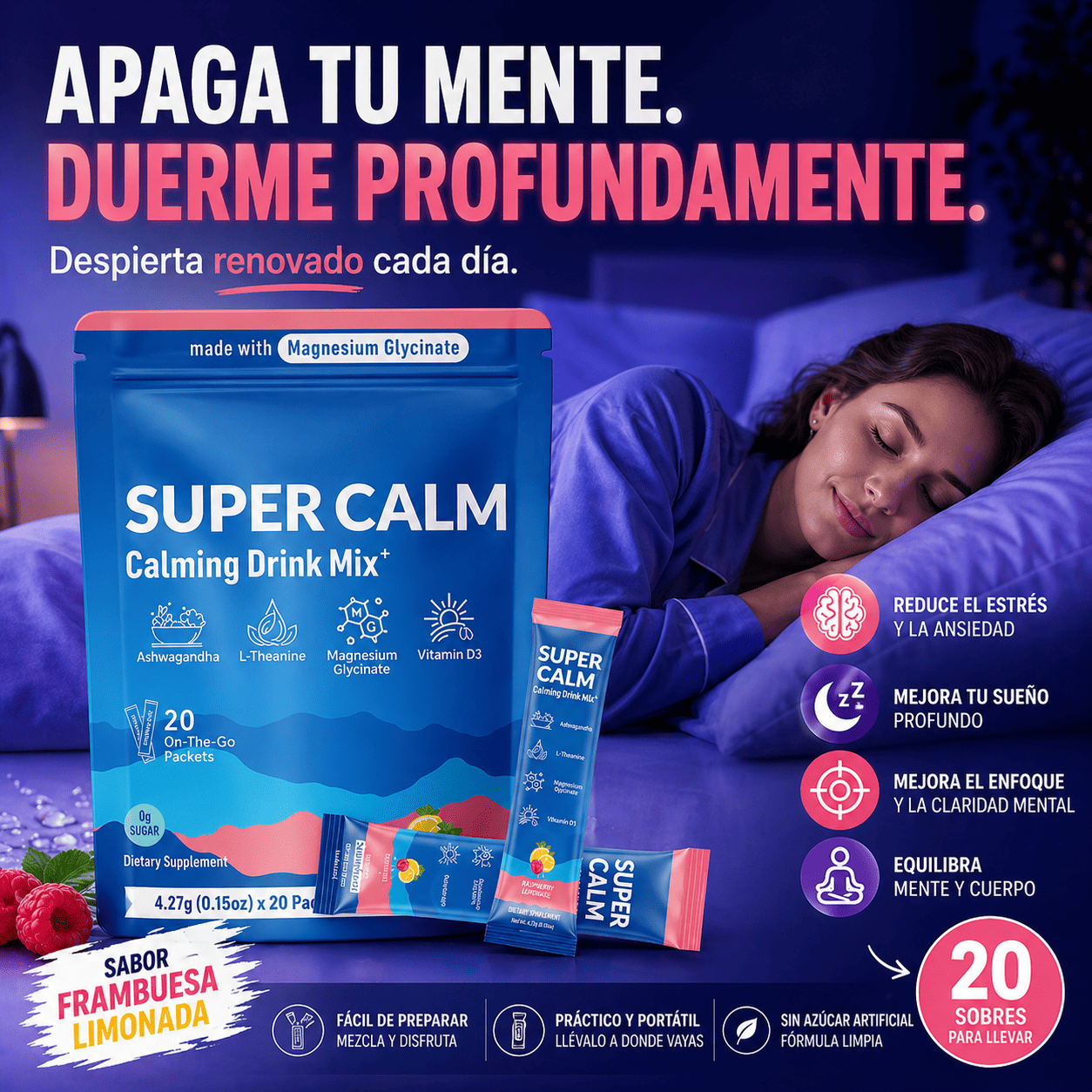 Super Calm – Bebida Calmante en Polvo (20 sobres)