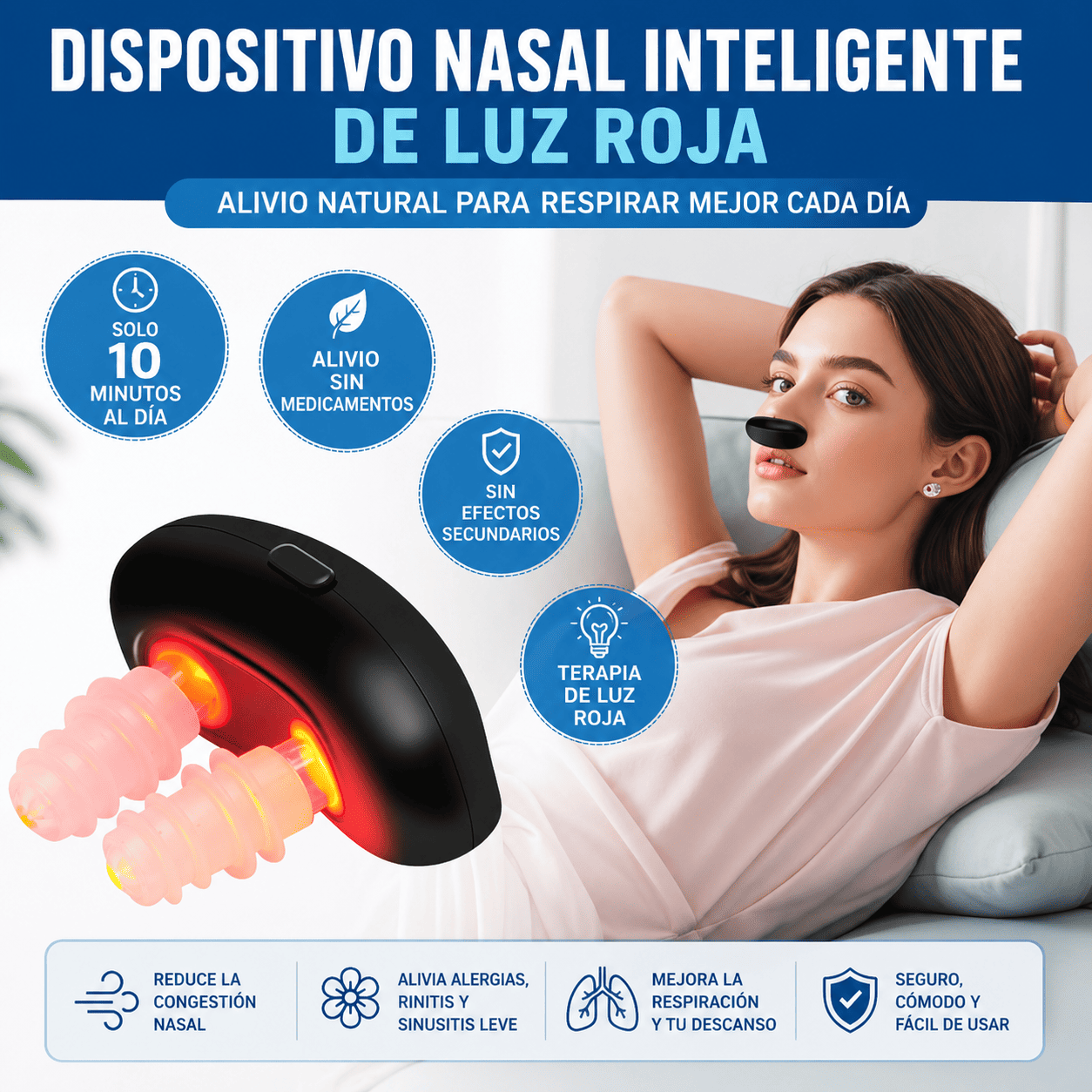 Dispositivo Terapia Nasal Con Luz Roja